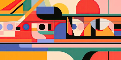 Geometric Harmony Abstract Shapes in Vibrant Colors.