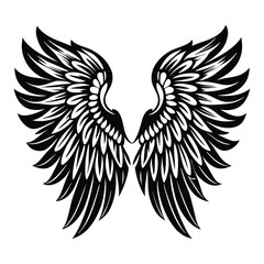 Obraz premium Angel wings vector illustration clip art design element, Wings icons silhouette vector