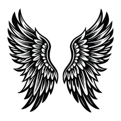 Angel wings vector illustration clip art design element, Wings icons silhouette vector