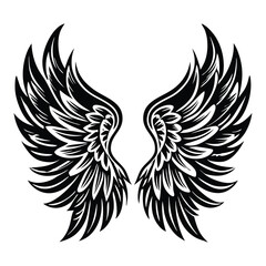 Obraz premium Angel wings vector illustration clip art design element, Wings icons silhouette vector
