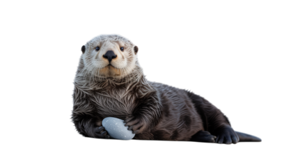 Sea Otter Isolated on transparent Background

