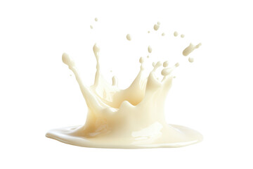 Creamy explosion Milk erupts like a crown against a dark void
