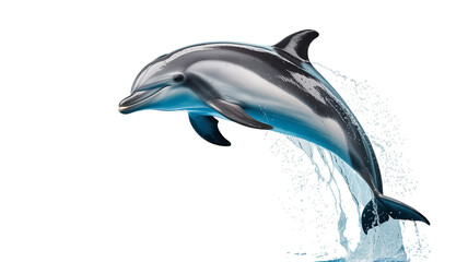 Obraz premium dolphin leaping out of water, isolated on a transparent background
