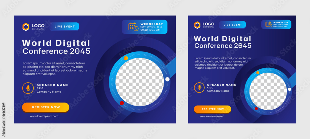 Canvas Prints digital business webinar banner invitation template design. vector