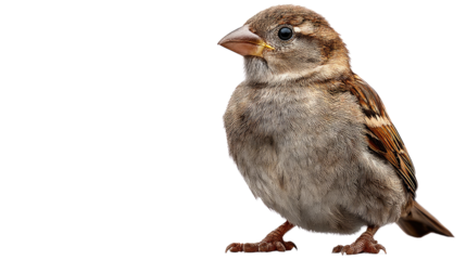 Little Bird Portrait: Captivating close-up of a charming sparrow. Captured with stunning detail, the image showcases the bird's intricate features, from its delicate beak to its textured feathers.