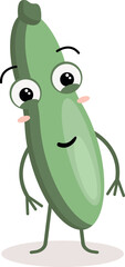 Cartoon Illustration of a Cute Zucchini