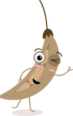 Cartoon Bean Character Winking Illustration