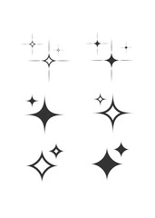 Sparkle star icons on white background