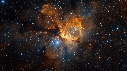 Fototapeta premium Cosmic nebula, swirling hues of space