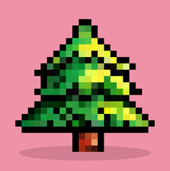 tree pixel art character, vector.