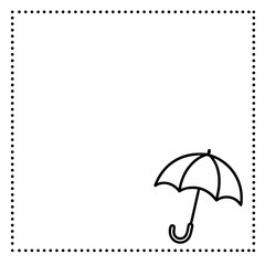 Obraz premium Simple Umbrella Outline with Copy Space for Custom Text 