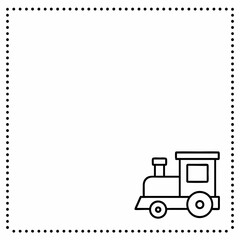 Fototapeta premium Simple Frame with Train Illustration for Creative Use , copy space