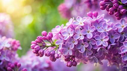 Delicate purple lilac flowers in full bloom , plant life, garden flowers