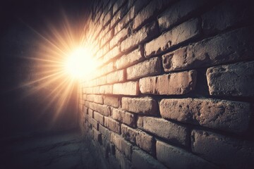 Light at the End A Glimmering Hope Through a Crumbled Brick Wall