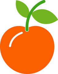 African Cherry Orange icon Silhouette vector on transparent background