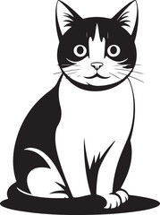 Obraz premium Curious Cat with Curled Tail SilhouetteSleeping Cat on Windowsill Vector ArtPlayful Kitten Pouncing SilhouetteBlack Cat in Moonlight Vector DesignSitting Cat Outline with Whiskers