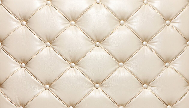 Textura de tapicer&iacute;a de cuero blanco crema con botones perfecto para muestra 