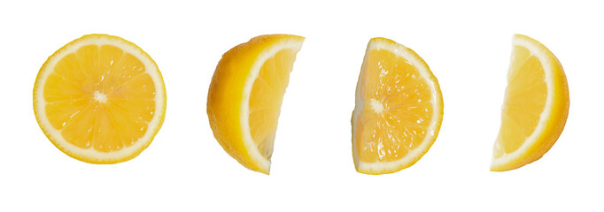 lemon slices on white background