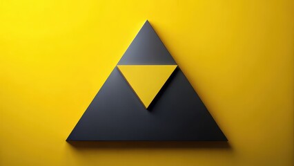 Geometric black and yellow triangle modern abstract art