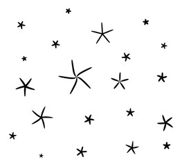 Doodle star seamless pattern - Hand-drawn sparkle element vector illustration.