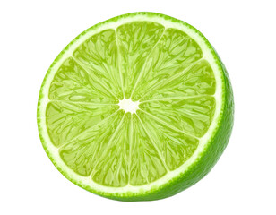 Isolated Lime Slice Fresh Green Citrus Fruit Macro Food Photography