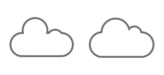 Collection cloud with arrow line icon. Upload and download cloud arrow vector symbols. cloud icon set, on white background.  Clouds with arrows up and down isolated blue signs