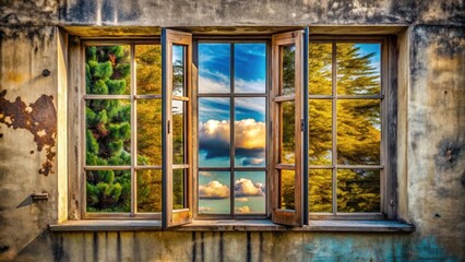 Obraz premium Distorted Window Reflections, abstract photography, surrealism, abstract photography