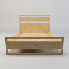 A captivating 3D design of a unique aesthetic wooden bed, blending artistry and comfort to create a focal point of modern bedroom elegance.