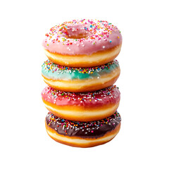 colorful donuts isolated on white background