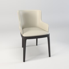 Fototapeta premium wooden metal chair sofa brown offwhite black white chair aesthetic unique 3D illustration render images for graphical content and furniture interior decor home and house lifestyle all angles photos