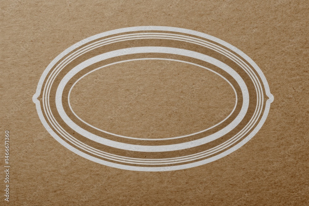 Aufkleber oval shaped white border design on kraft background ideal for branding and logo creation generative 