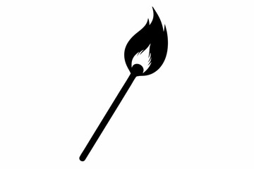 Matchstick Silhouette Vector Illustration  