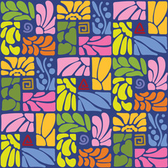 Geometric seamless pattern of abstract frames. Vector illustration.