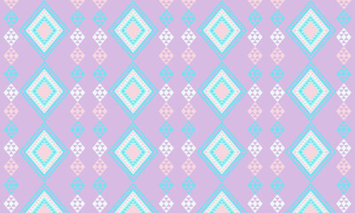 Soft Geometric Aztec Design in Lavender and Aqua seamless pattern with geometric elements