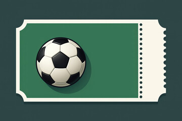 Gr&uuml;nes Fu&szlig;ballticket mit klassischem Ballmotiv