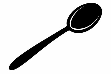 Spoon Top View Silhouette Vector Illustration 