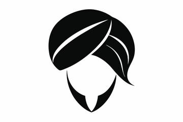 Turban Corner Silhouette Vector Illustration 