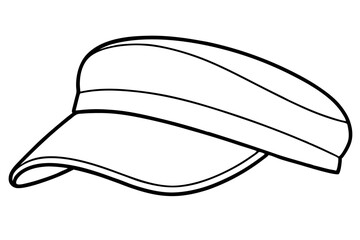 Visor Cap Line Art Vector Illustration  
