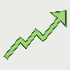 business graph with arrow