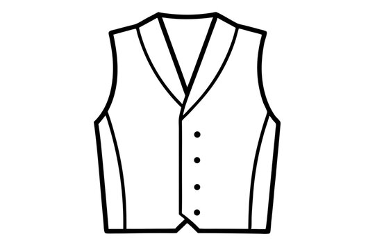 black and white vest outline clip art preview