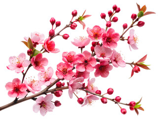 Fototapeta premium pink cherry blossoms isolated on white background . File type PNG Transparent.