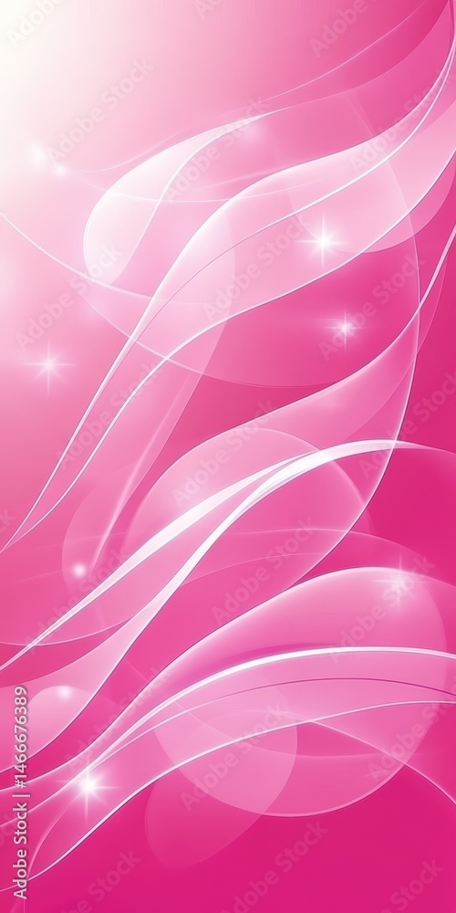 Wall mural delicate vivid pink fluid abstract background with dynamic waves and soft, gentle gradient