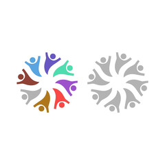 PEOPLE CONNECTED UNION TEAM TEAMWORK SIGN SYMBOL LOGO
