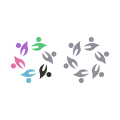 PEOPLE CONNECTED UNION TEAM TEAMWORK SIGN SYMBOL LOGO
