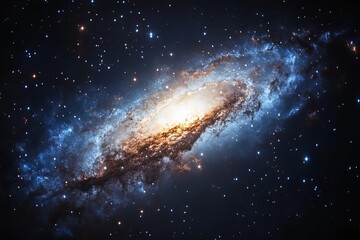 Fototapeta premium Vibrant 3D Render: Hyperspace Tunnel with Expanding Galaxy Reveals Cosmic Explosion and Neon Burst