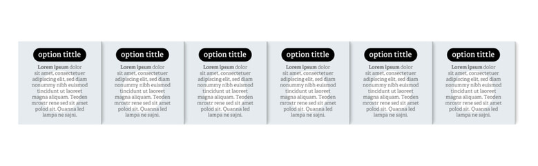 Very simply infographic design with 6 options or steps. Infographics for business concept.