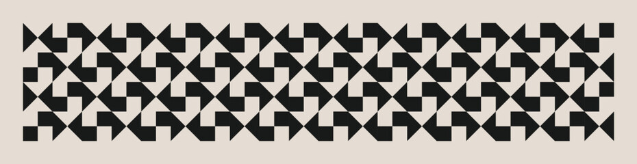 Seamless black and white mid century modern geometric pattern for banners, backgrounds, fabric design, home decor.