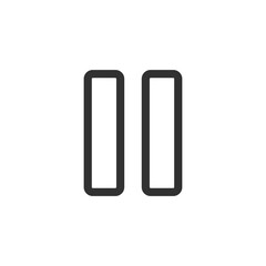 Pause icon, linear style. Media control, temporary stop, or playback management. Line with editable stroke.