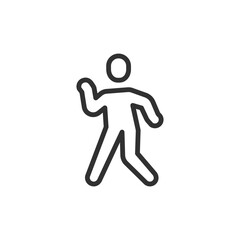 Person performing dance step, linear icon. Modern move and groove. Line with editable stroke.