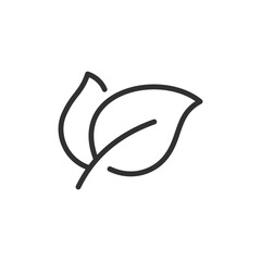 Leaves, linear icon. Natural or eco-friendly product. Line with editable stroke.